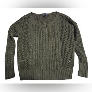 American Eagle Outfitters Olive Cable Knit Sweater